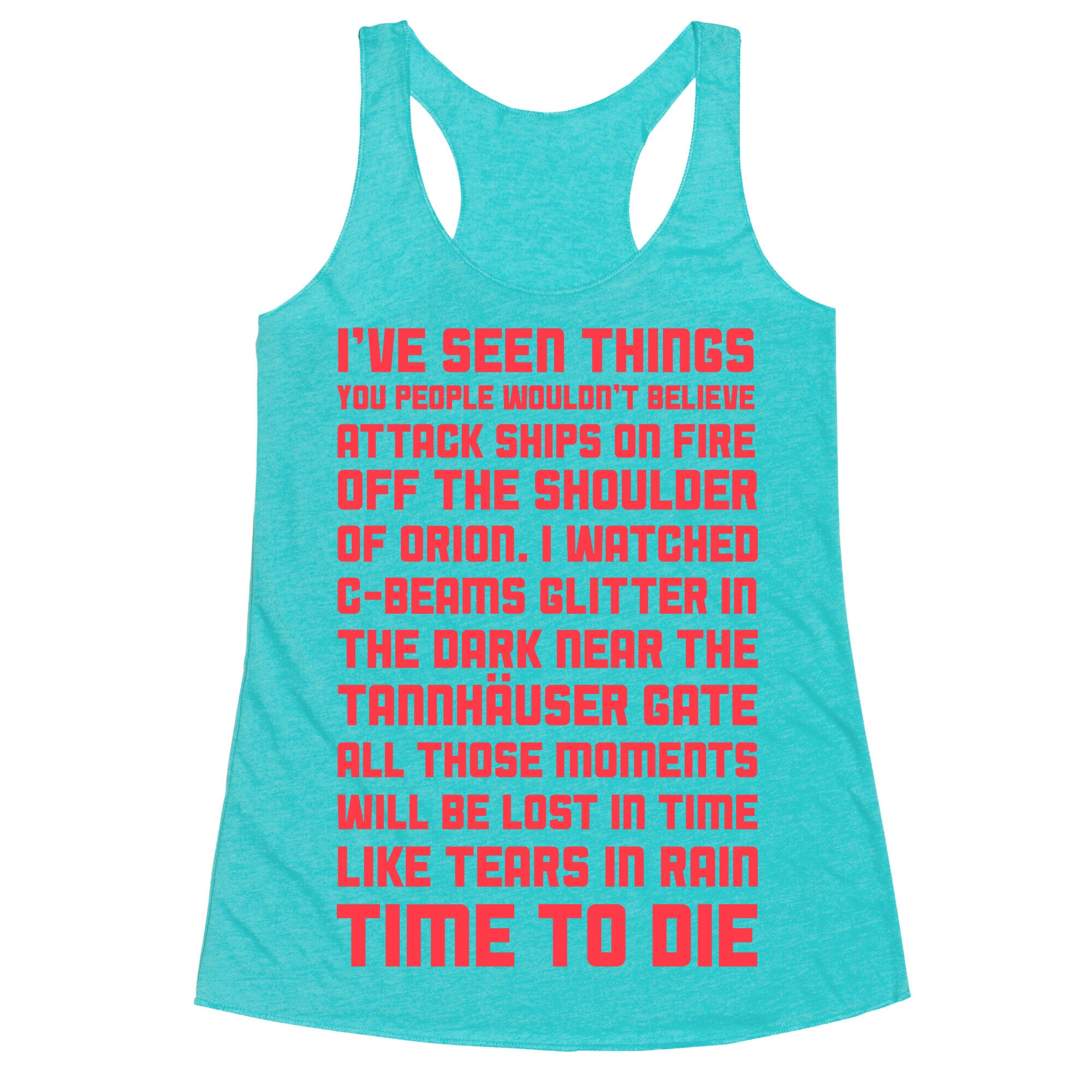 C-Beams Speech Tears In Rain Monologue Racerback Tank
